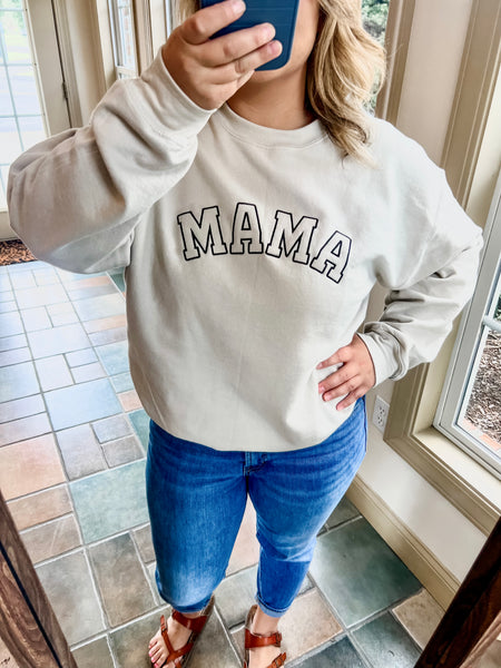Mama Embroidered Pullover