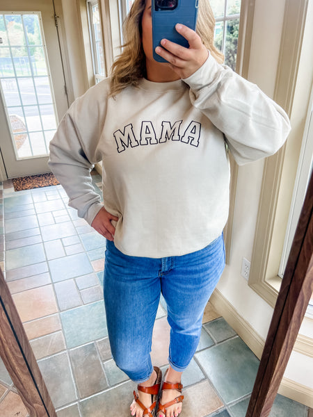 Mama Embroidered Pullover