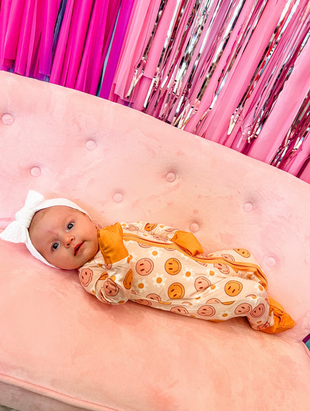 Pink Smiley Bamboo Sleeper