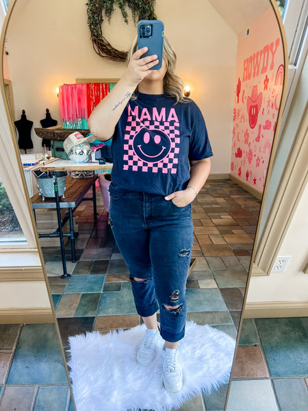 Checkered Mama Tee