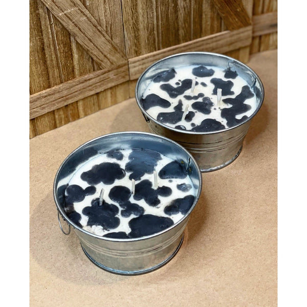 Cow Print Candle- Round
